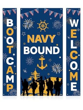 Navy Bound Patriotic Bootcamp Welcome Banner Set